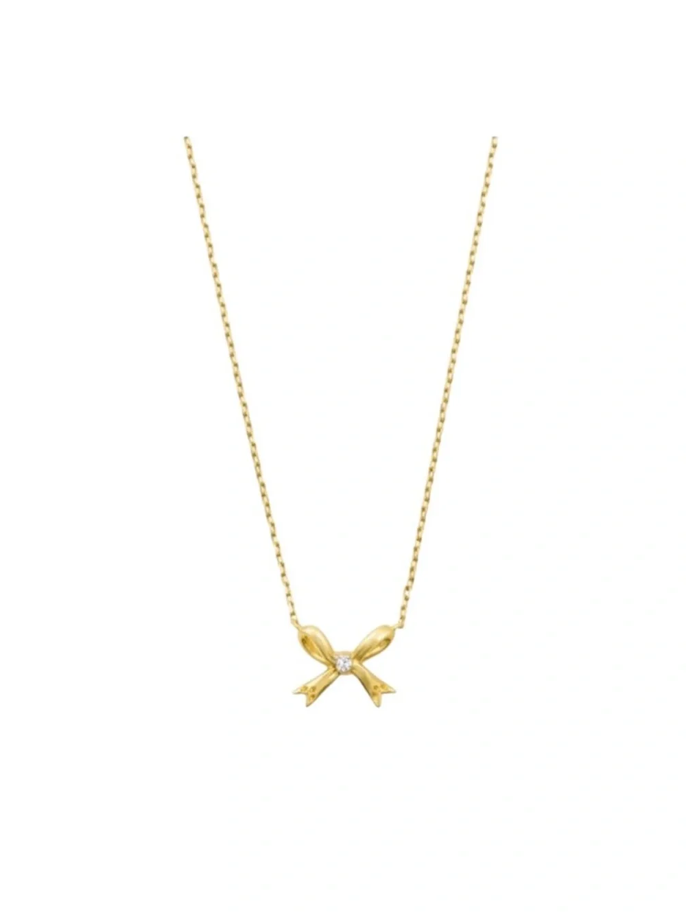 Kendra Scott Gold Bow Necklace with Center Crystal
